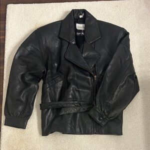 Neiman Marcus Black Leather Jacket